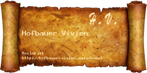 Hofbauer Vivien névjegykártya
